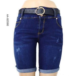Ladies' Denim Bermuda with belt