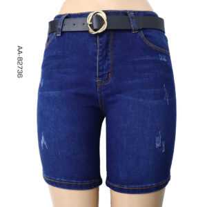 Ladies' Denim Bermuda with belt